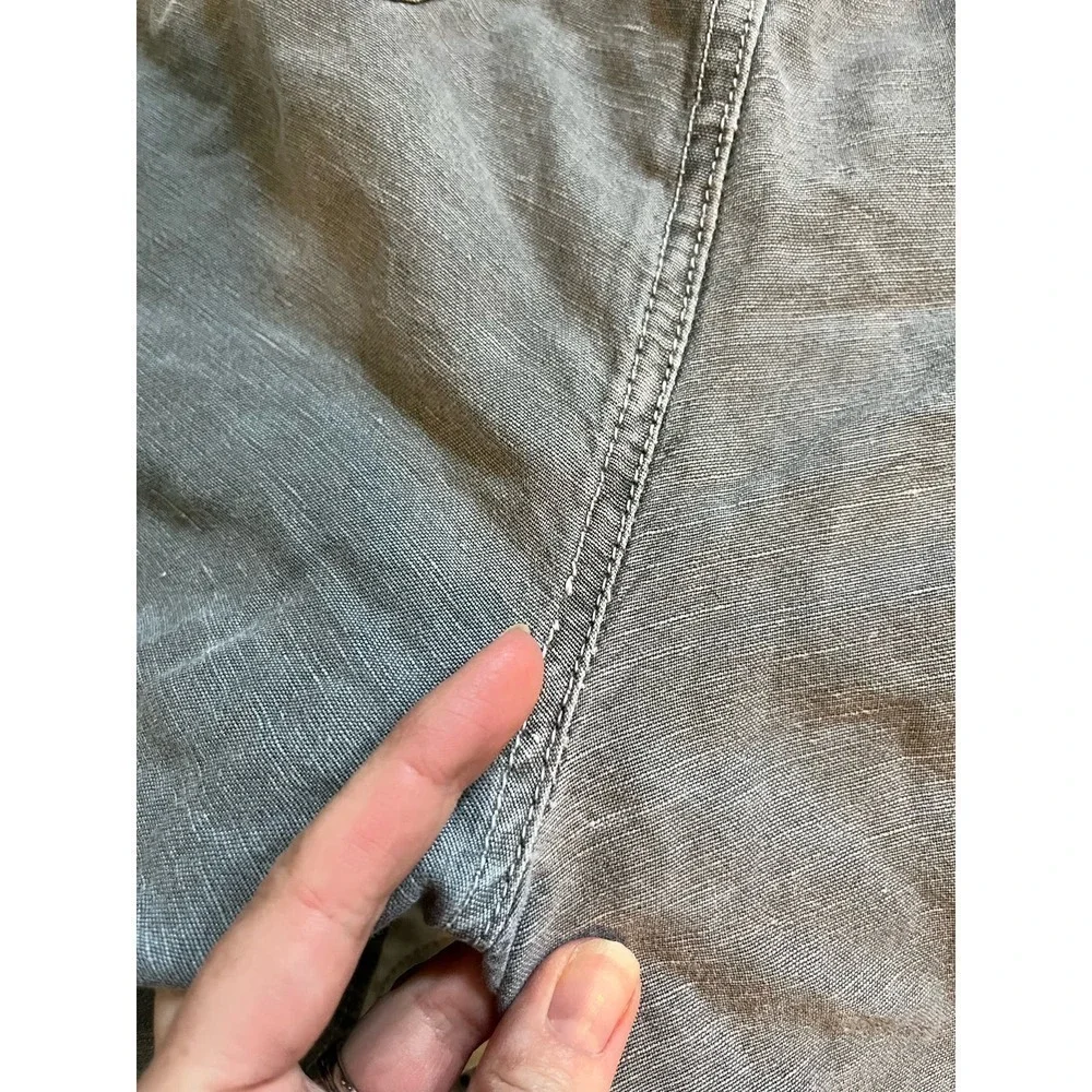 Sundance organia gray lace‎ trim linen blend pants size 16
